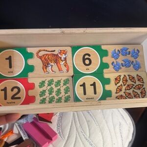 Melissa & Doug Colorful Animal and Number Puzzle Set